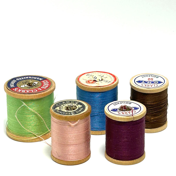 Vintage Thread On Wooden Spools Lot of 30 - Picture 6 of 9